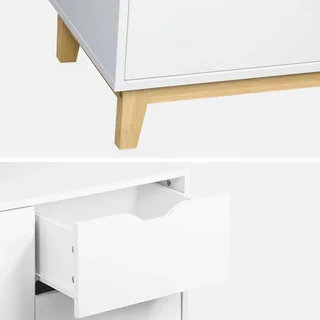 Sideboard 2 Türen Holz 120 cm skandinavischer Stil natur Floki