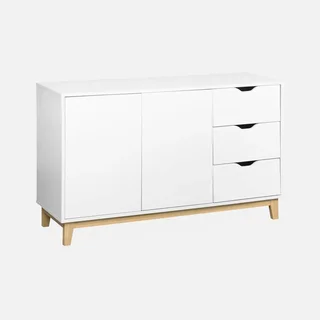 Sideboard 2 Türen Holz 120 cm skandinavischer Stil natur Floki