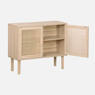 Buffet 2 portes cannage bois 80 cm style vintage Camargue