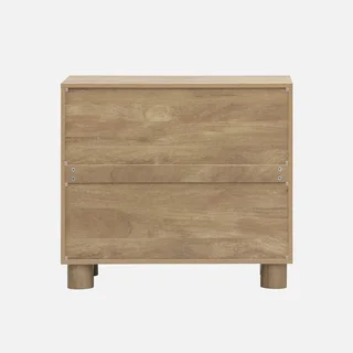 Buffet bois naturel 80 cm 2 portes réversibles motifs circulaires Pondi