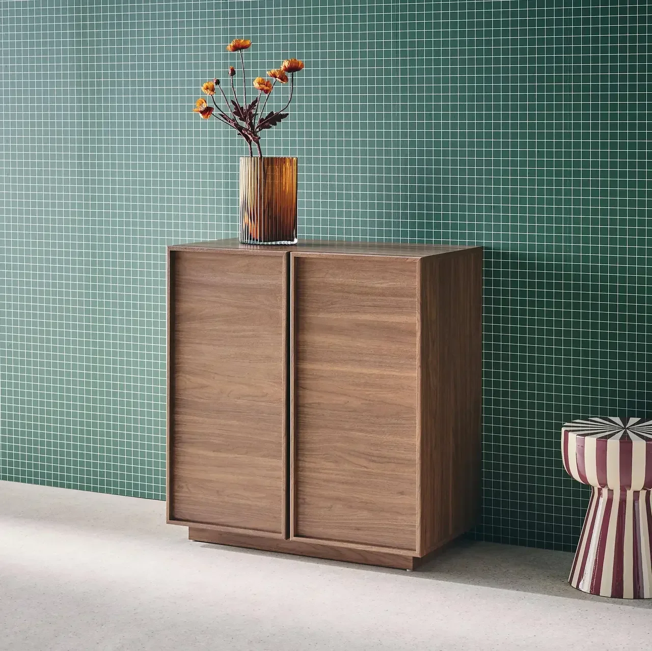 Buffet 2 portes Kuba style bois naturel 80 cm