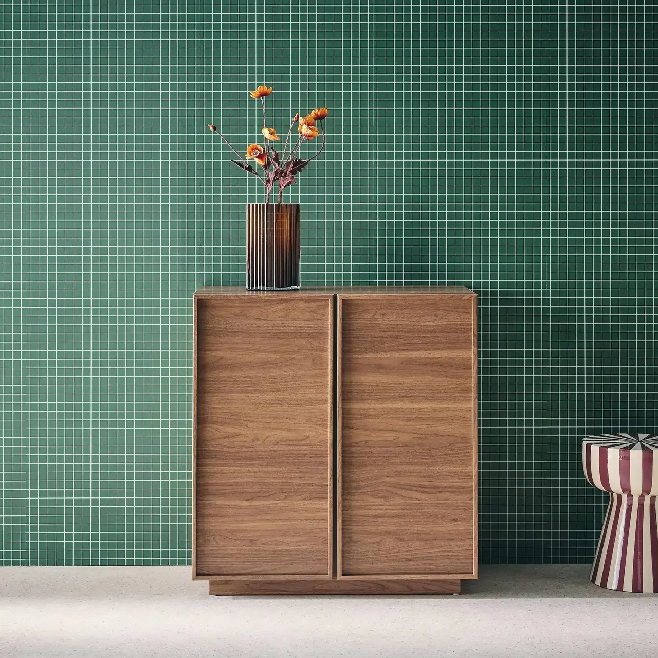 Buffet 2 portes Kuba style bois naturel 80 cm
