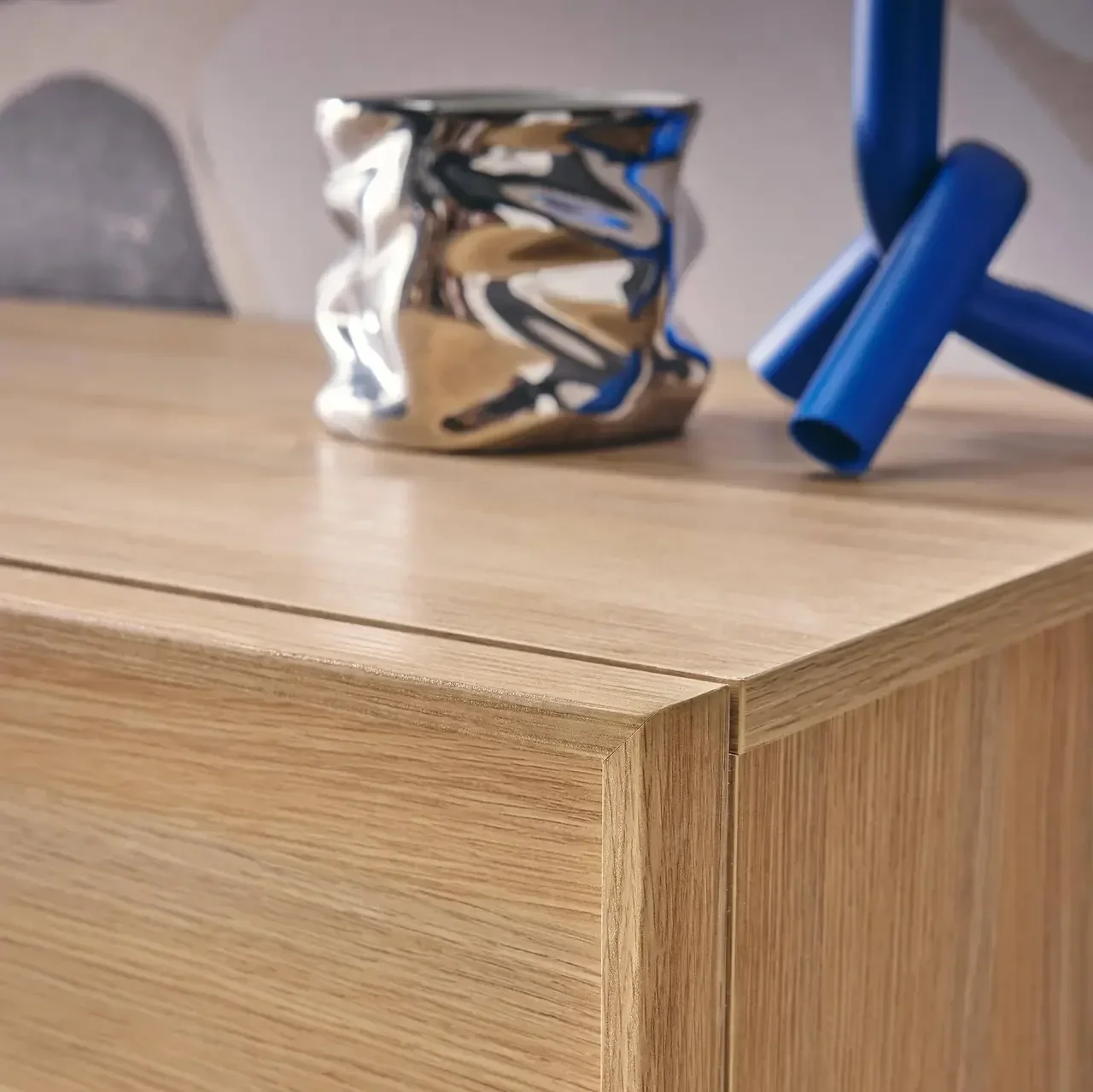 Buffet 2 portes Kuba style bois naturel 80 cm - Rangement salon