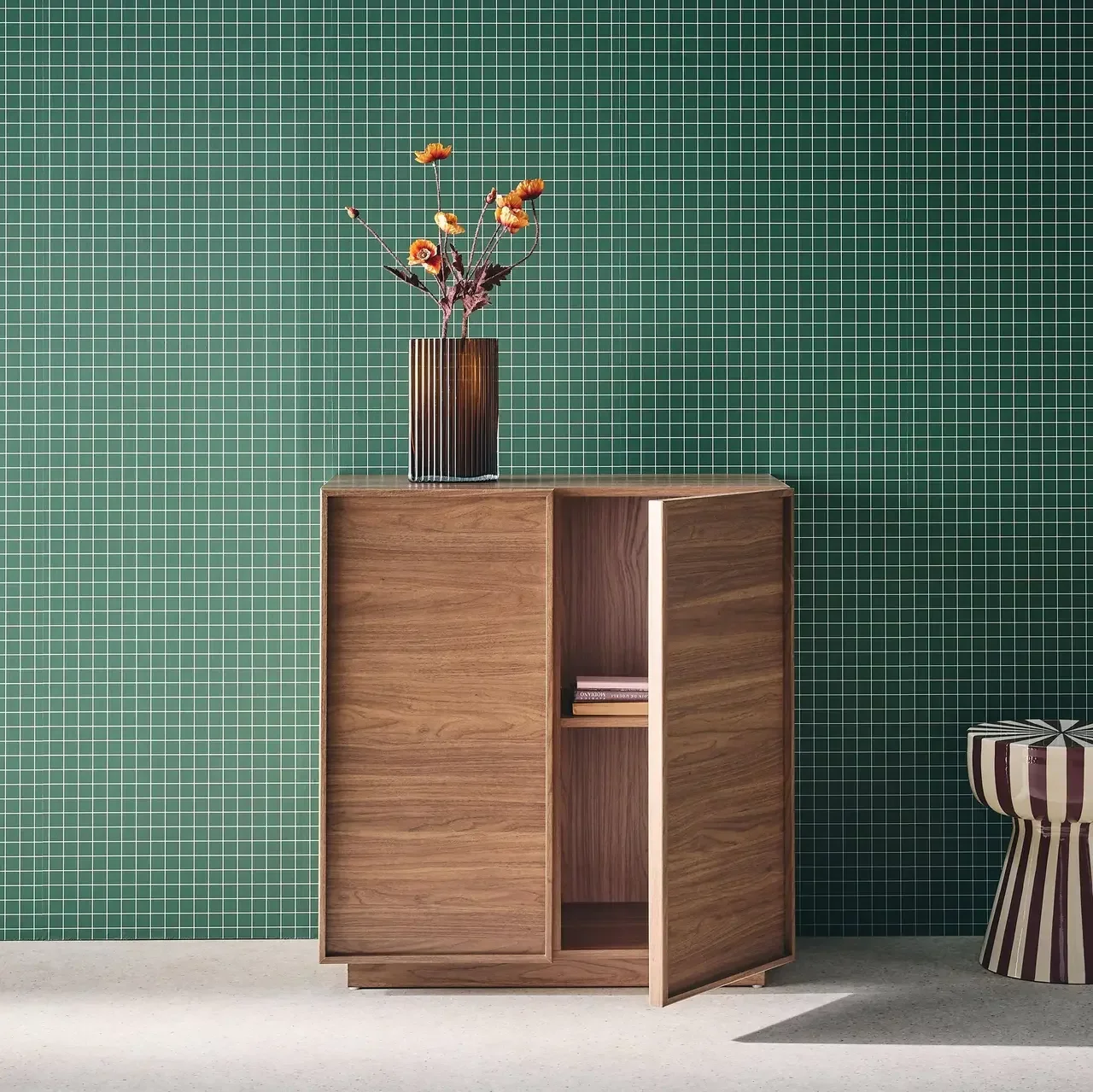 Buffet 2 portes Kuba style bois naturel 80 cm