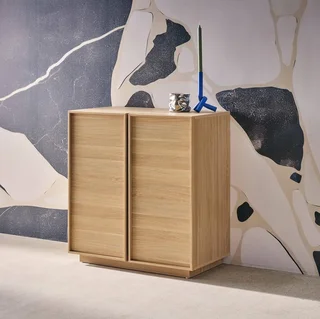 Buffet 2 portes Kuba style bois naturel 80 cm - Rangement salon