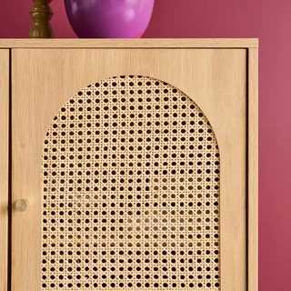 Aparador 3 portas 120 cm madeira vime estilo natural boho chic Judith
