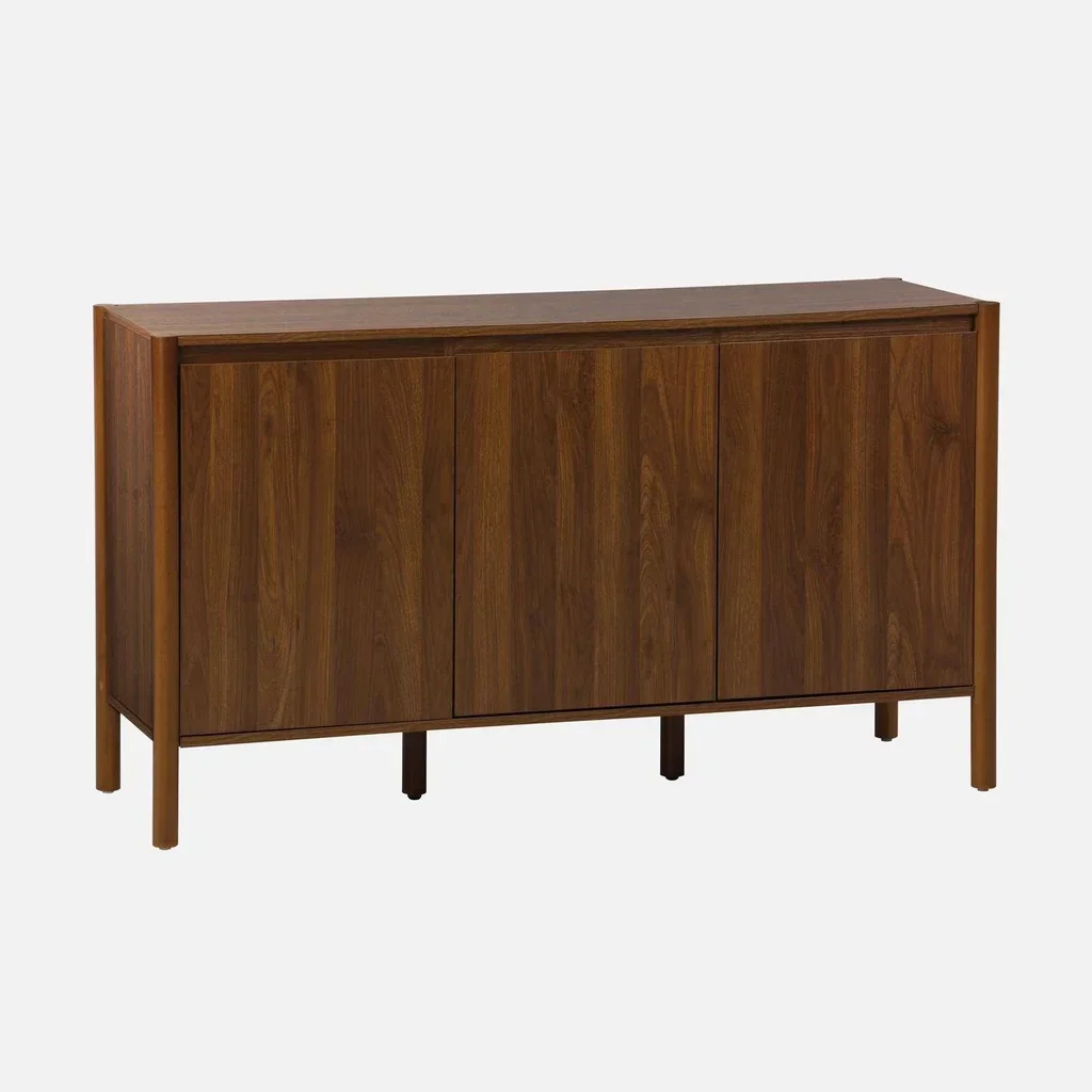 Buffet 3 portes bois massif 140 cm style naturel Harmony noyer