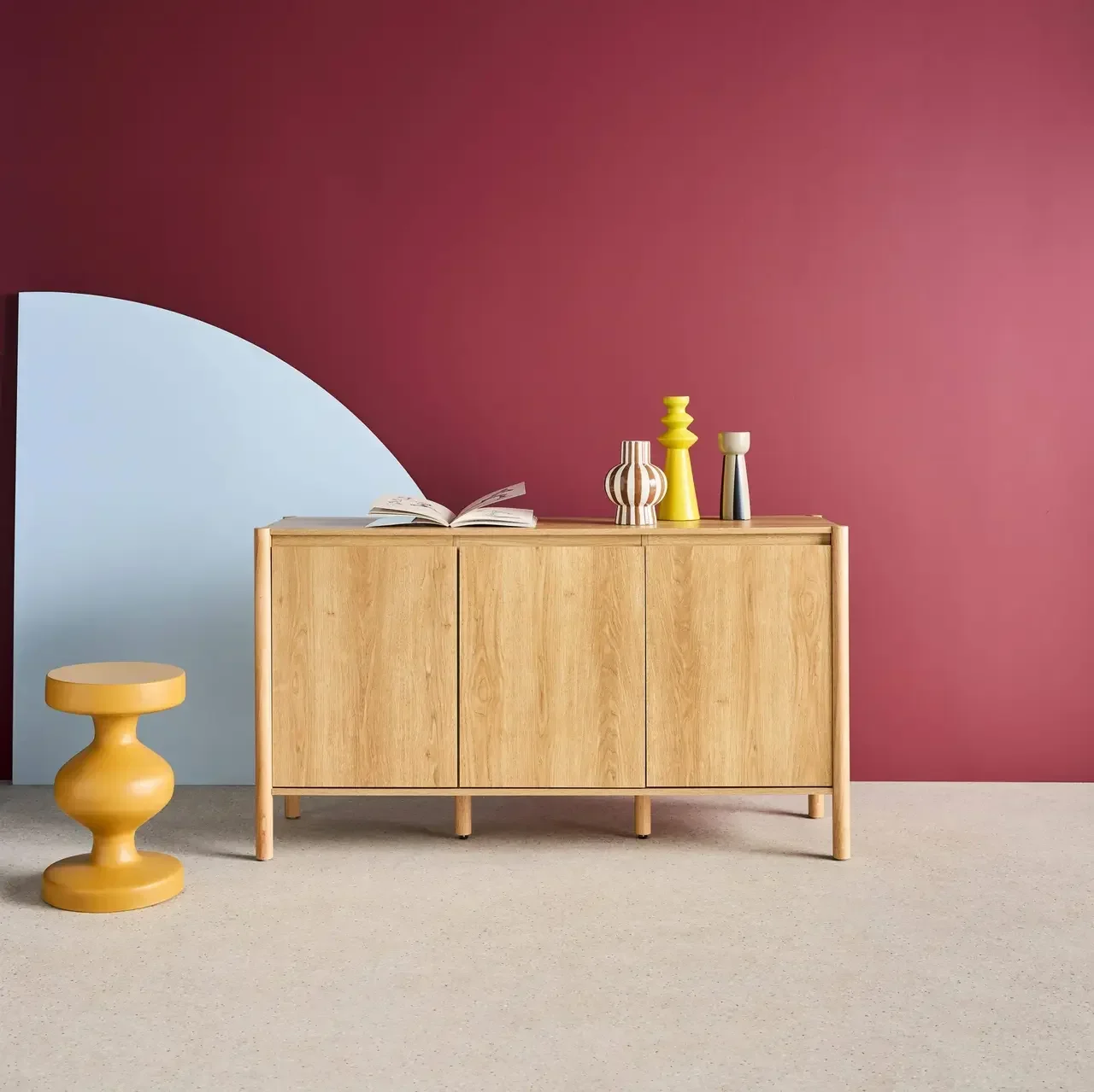Sideboard 3 doors solid wood 140 cm Harmony natural style