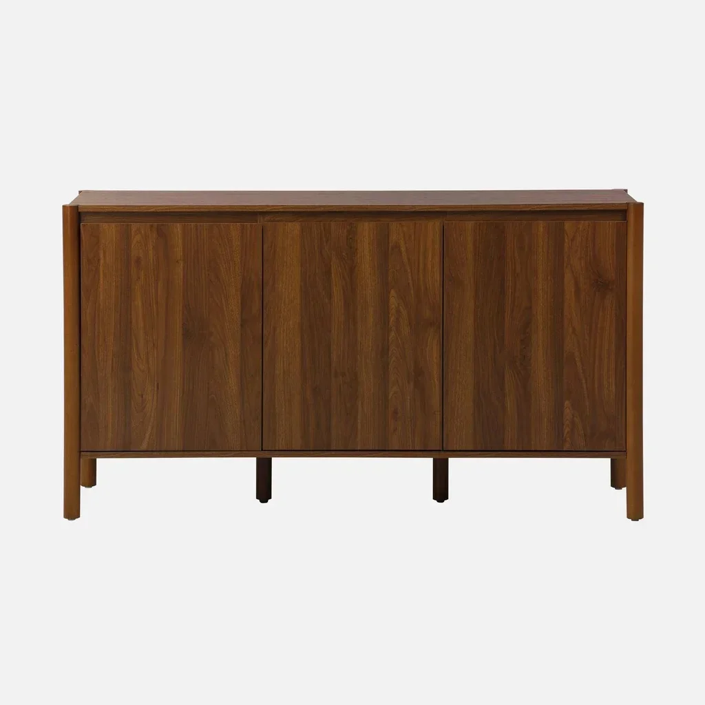 Buffet 3 portes bois massif 140 cm style naturel Harmony noyer