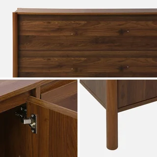 Sideboard 3 doors solid wood 140 cm natural style Harmony walnut