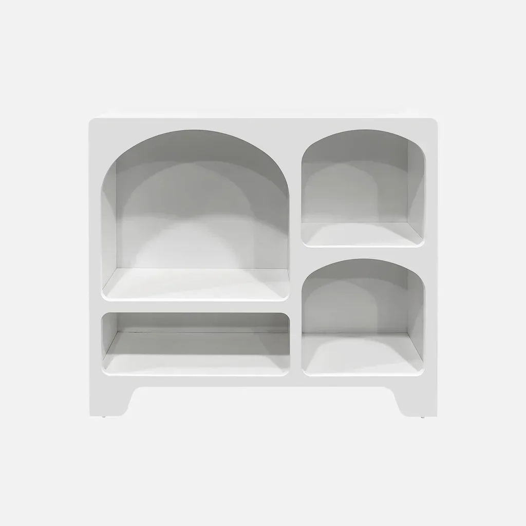 Buffet 4 casiers bois naturel 90 cm style organique Thessa