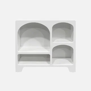 Buffet 4 casiers bois naturel 90 cm style organique Thessa