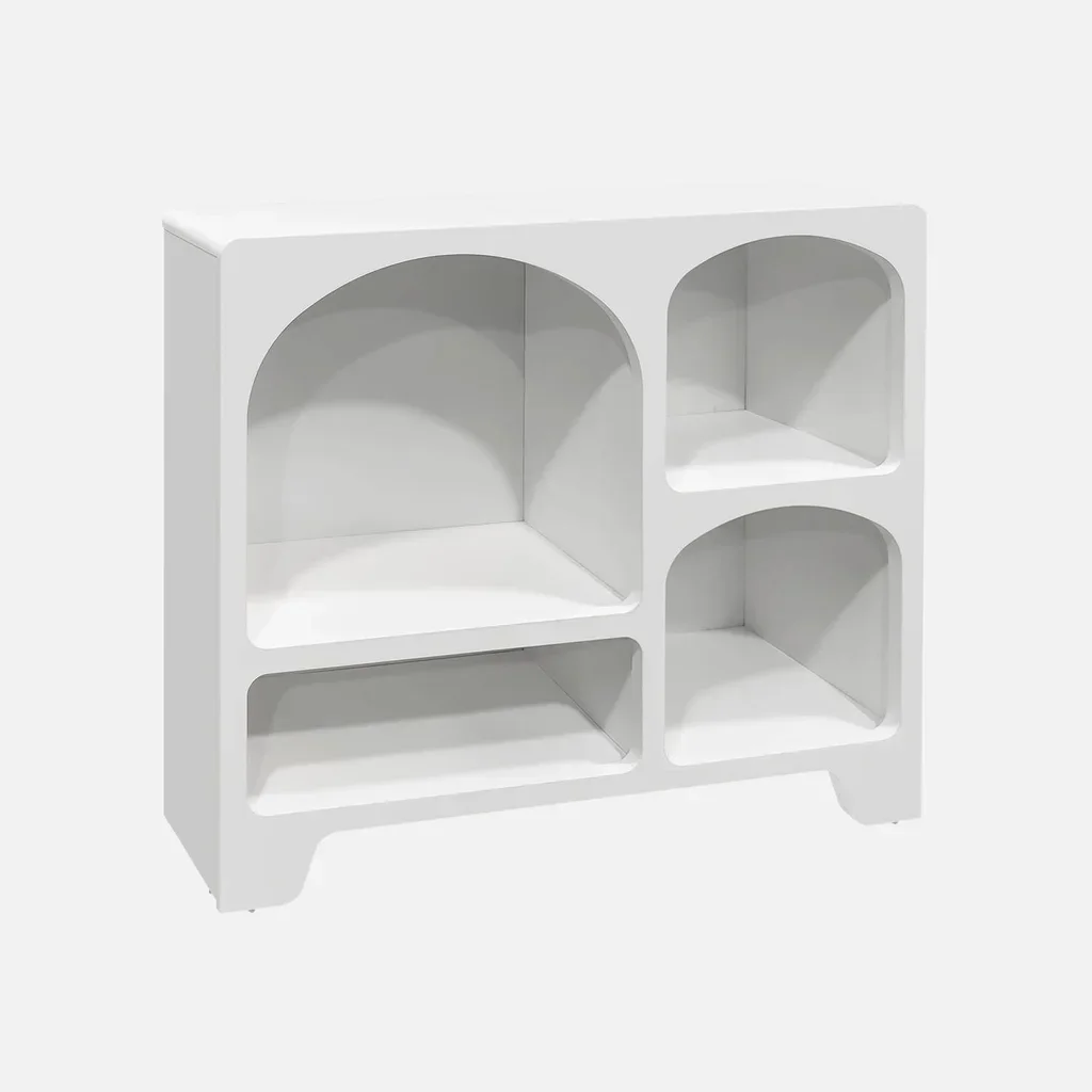Buffet 4 casiers bois naturel 90 cm style organique Thessa