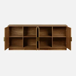 Buffet 4 portes 180 cm bois manguier rainuré style exotique Celian