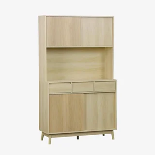 Buffet scandinave 4 portes 3 tiroirs bois 110 cm Linear