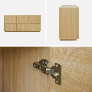 Aparador bufé madera 3 puertas 160 cm estilo escandinavo natural Kuba