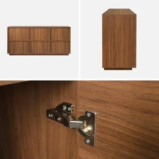 Aparador escandinavo 3 puertas madera natural 160 cm Kuba