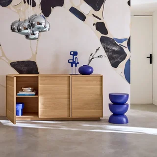 Aparador bufé madera 3 puertas 160 cm estilo escandinavo natural Kuba