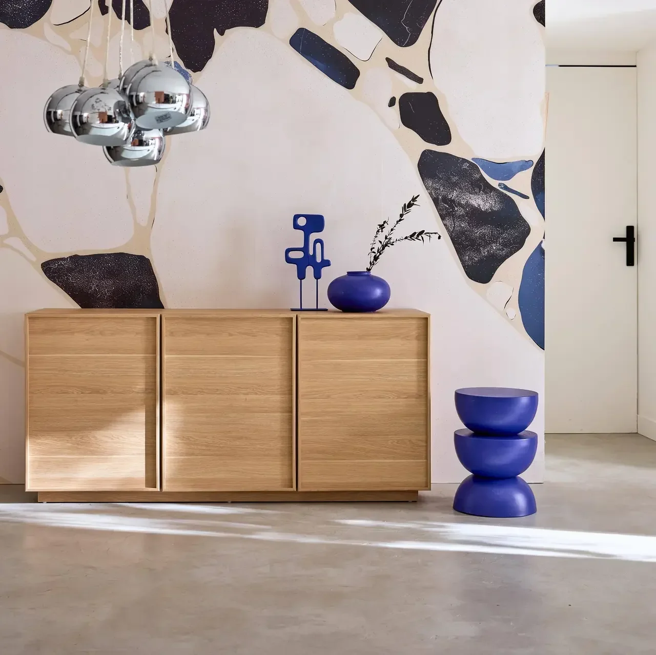 Buffet bahut bois 3 portes 160 cm style scandinave naturel Kuba