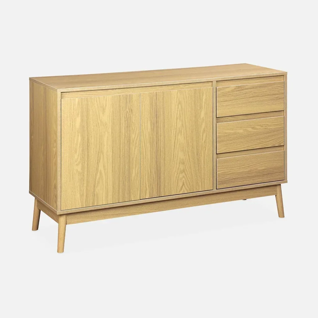 Buffet bois 2 portes 120 cm style scandinave collection Dune
