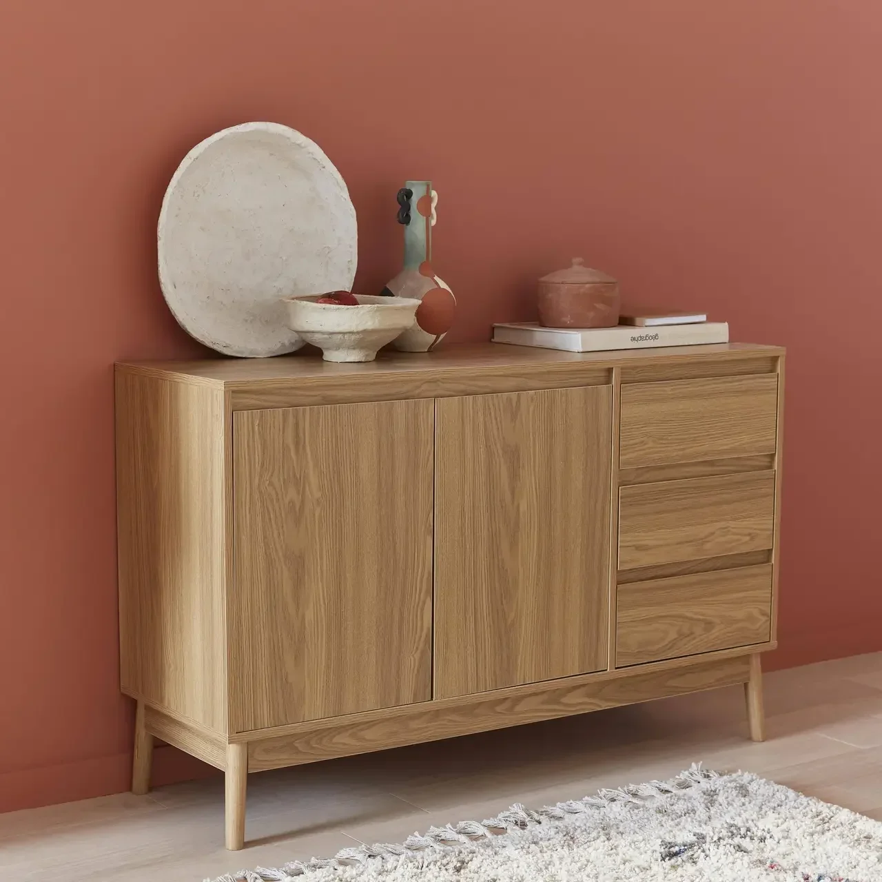 Buffet bois 2 portes 120 cm style scandinave collection Dune