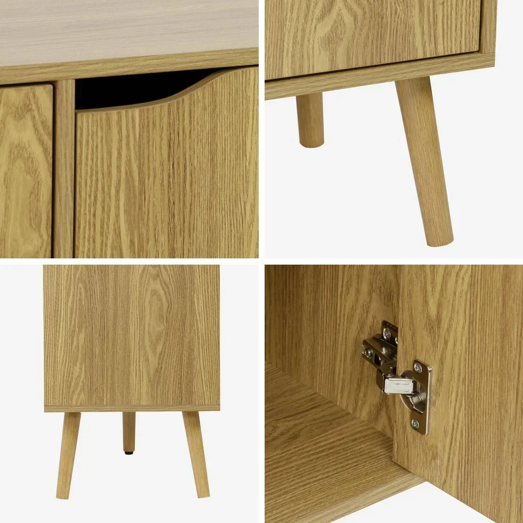 Aparador de madera 3 puertas 120 cm estilo escandinavo vintage Nepal