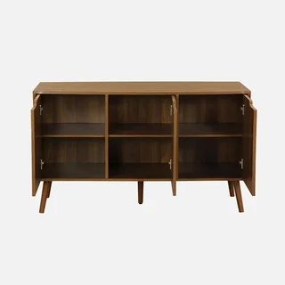 Aparador bajo de madera 3 puertas 120 cm estilo escandinavo Nepal