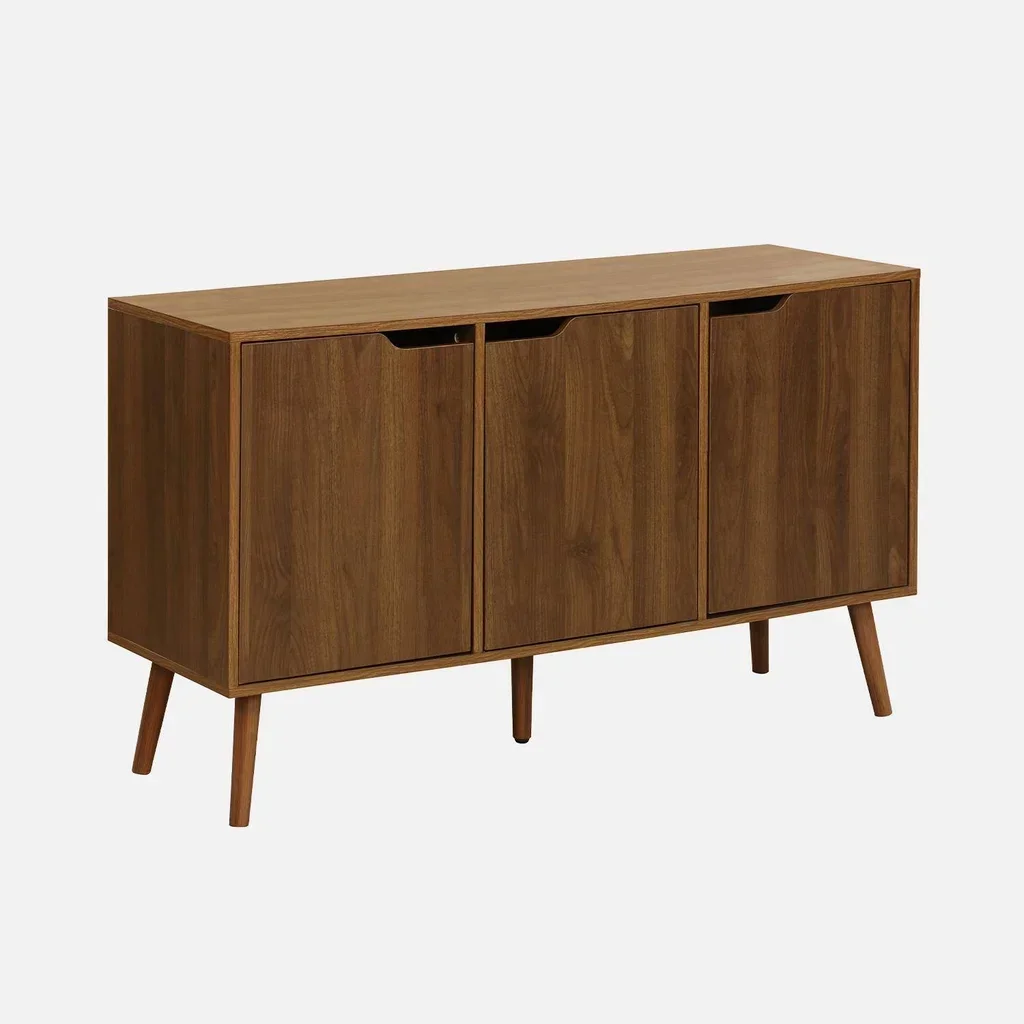 Aparador bajo de madera 3 puertas 120 cm estilo escandinavo Nepal