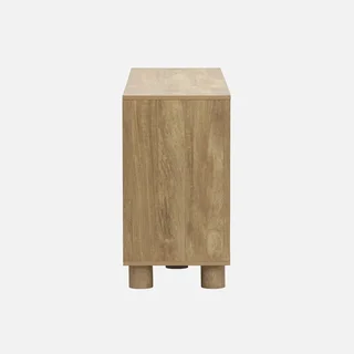 Buffet bois 4 portes 155 cm style contemporain effet manguier réversible