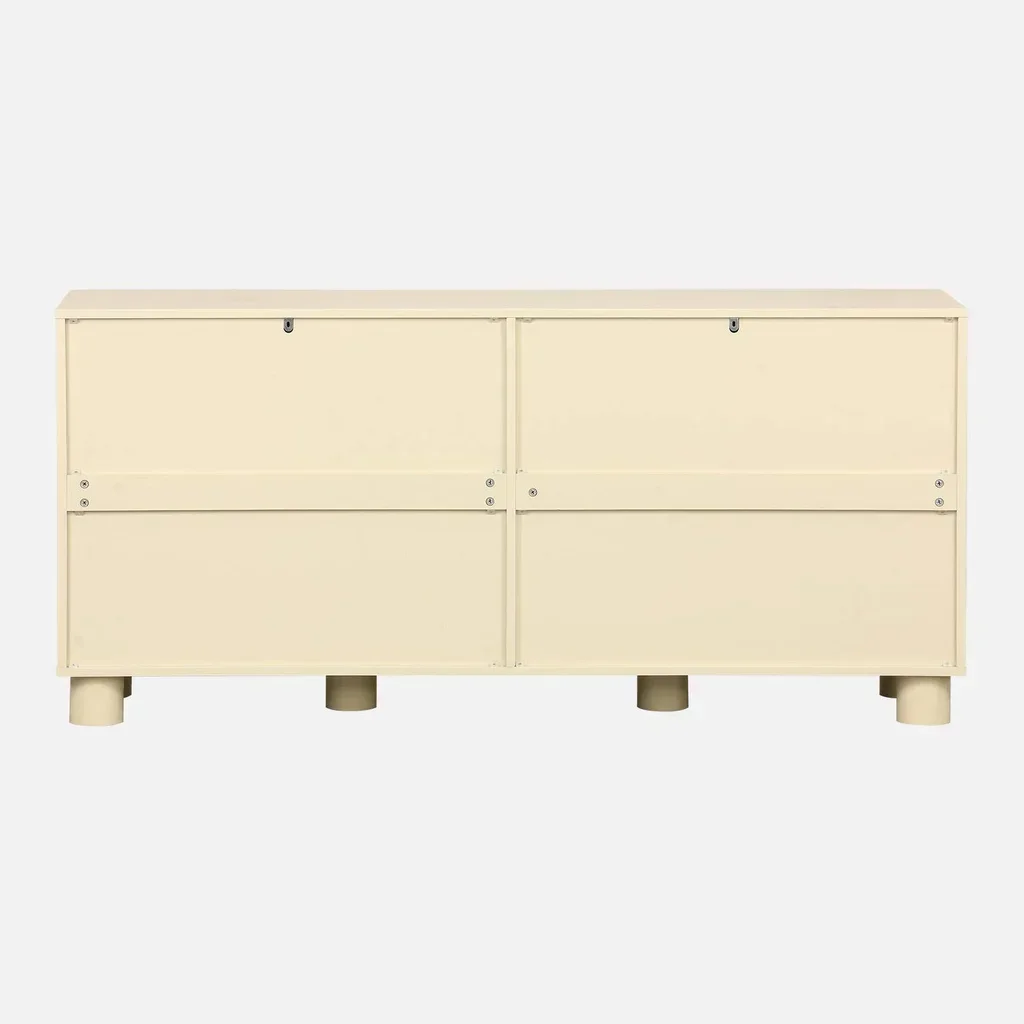 Buffet bois 4 portes 155 cm style contemporain réversible Pondi