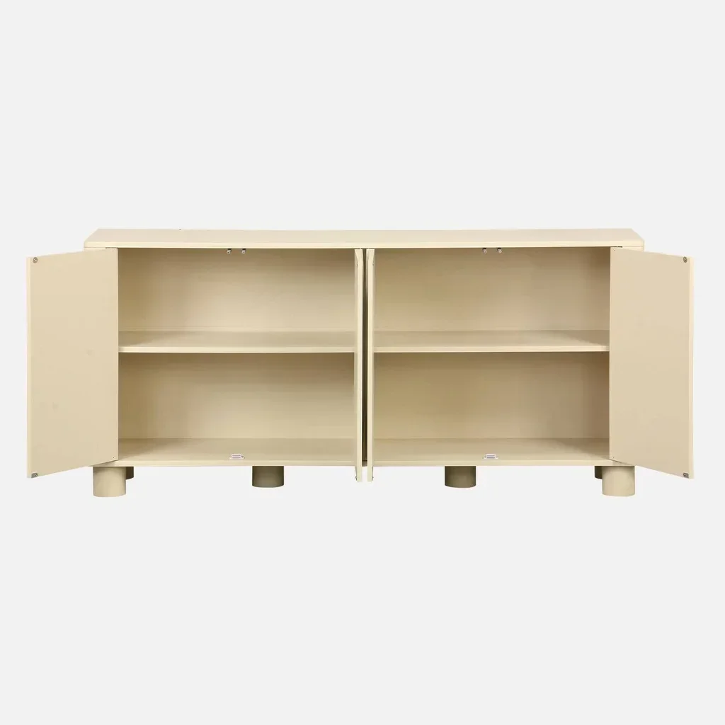 Buffet bois 4 portes 155 cm style contemporain réversible Pondi