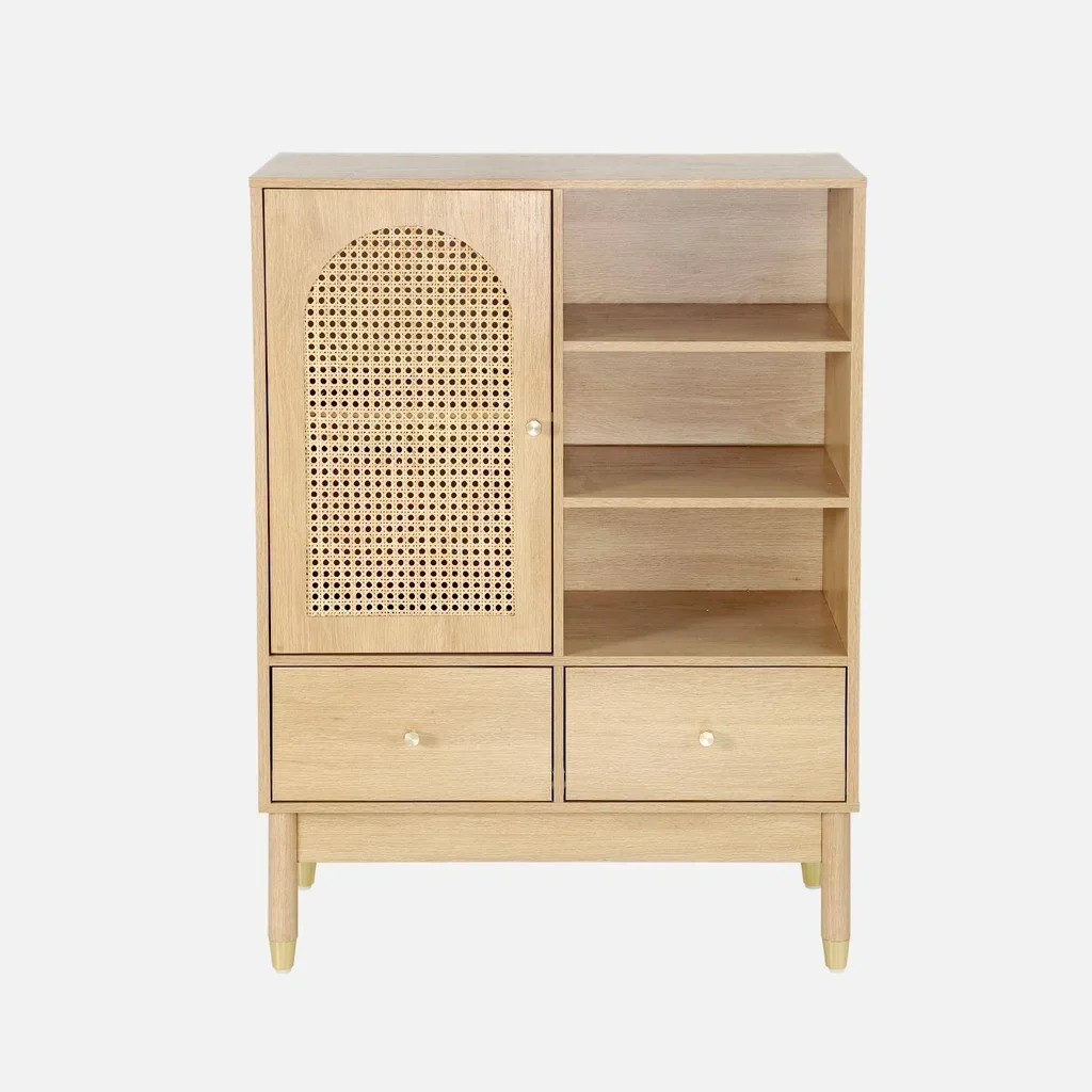 Buffet cannage bois 75cm 1 porte style bohème chic Judith