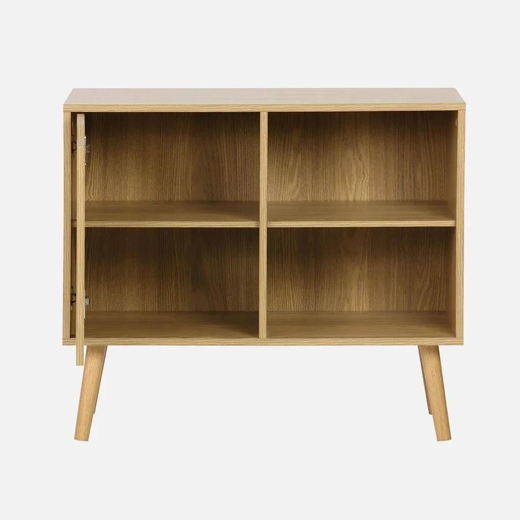 Buffet design scandinave 80 cm bois noyer 1 porte vintage Népal