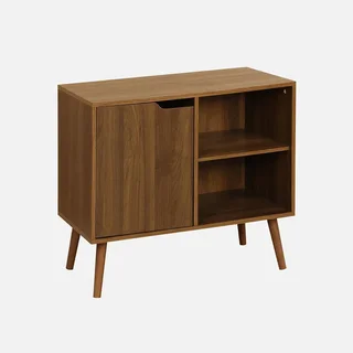 Buffet scandinave bois 80 cm 1 porte vintage Népal noyer