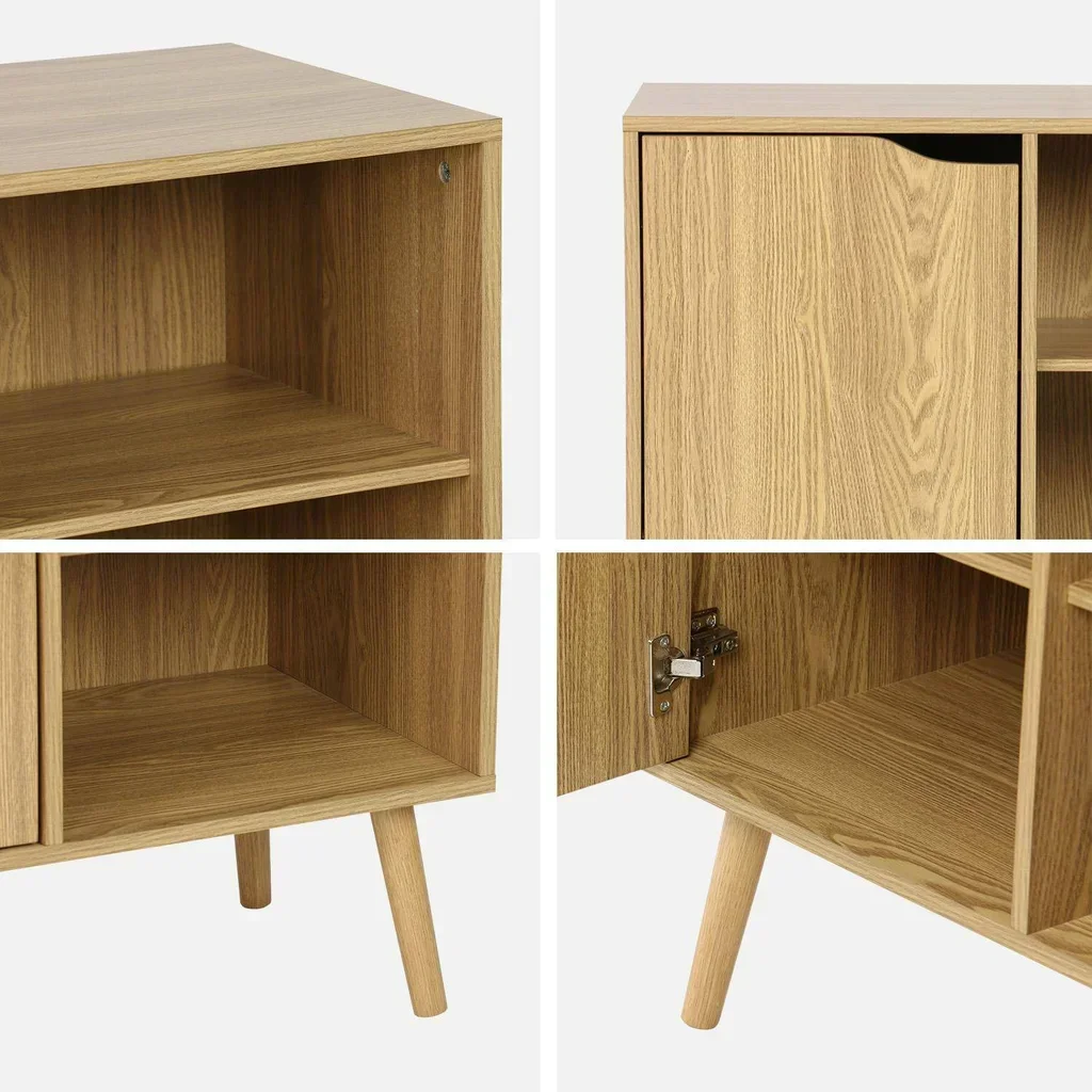 Buffet design scandinave 80 cm bois noyer 1 porte vintage Népal