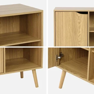 Buffet design scandinave 80 cm bois noyer 1 porte vintage Népal