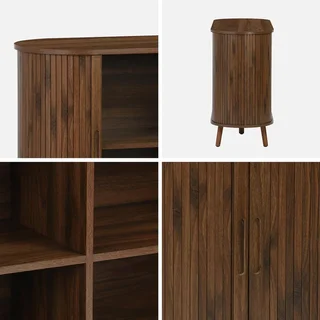 Buffet scandinave bois strié 2 portes coulissantes 120 cm Legacy