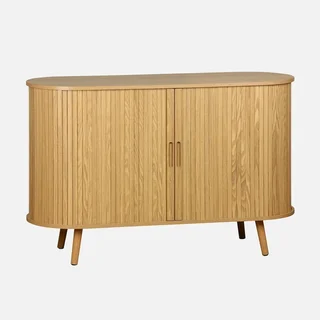 Buffet scandinave 2 portes coulissantes bois strié 120 cm Legacy