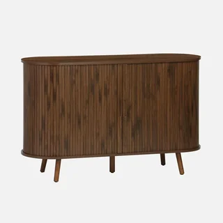 Buffet scandinave bois strié 2 portes coulissantes 120 cm Legacy