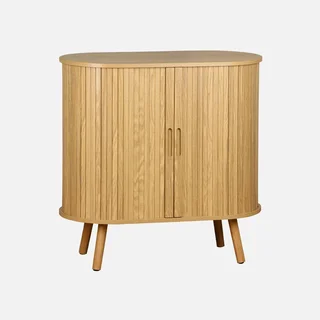 Skandinavisches Sideboard 2 Schiebetüren gestreiftes Holz L80 cm Legacy