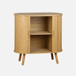 Skandinavisches Sideboard 2 Schiebetüren gestreiftes Holz L80 cm Legacy