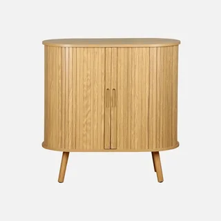 Skandinavisches Sideboard 2 Schiebetüren gestreiftes Holz L80 cm Legacy
