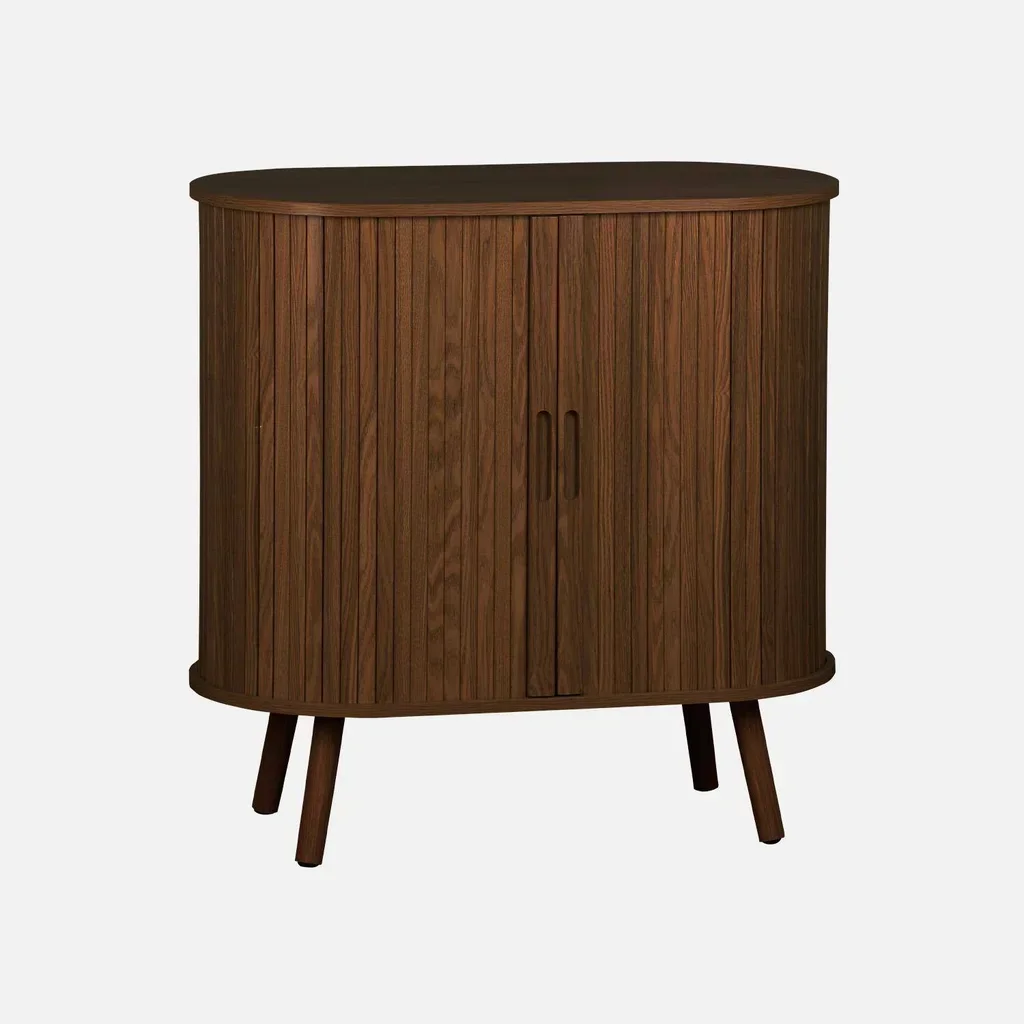 Skandinavisches Sideboard 2 Schiebetüren gestreiftes Holz L80 cm Legacy