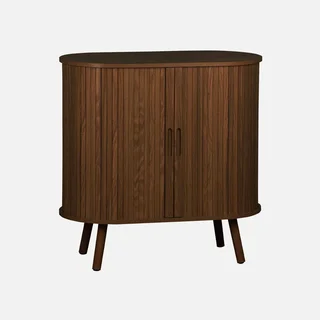 Skandinavisches Sideboard 2 Schiebetüren gestreiftes Holz L80 cm Legacy