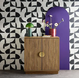 Celian Sideboard 2 Doors Fluted Mango Wood 80 cm Gold