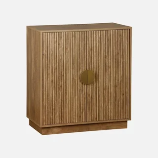 Celian Sideboard 2 Doors Fluted Mango Wood 80 cm Gold