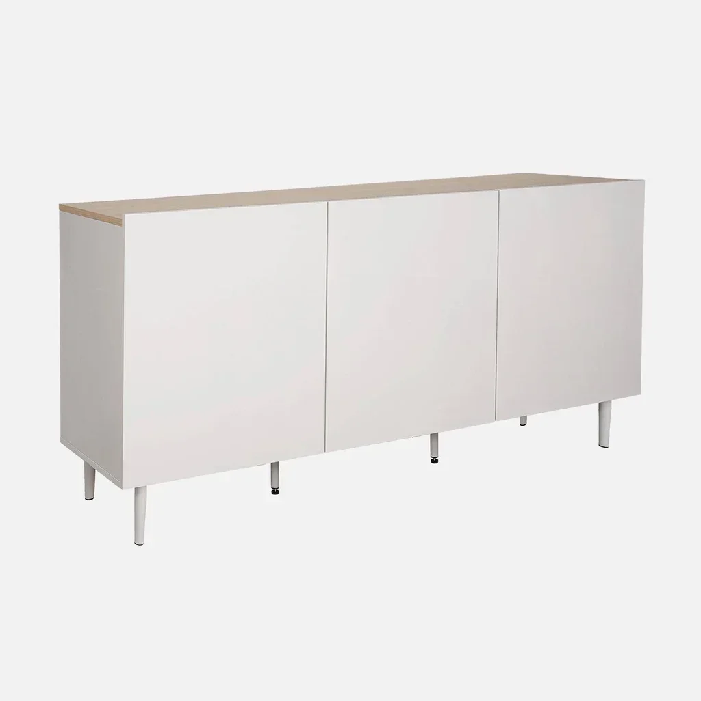 Buffet industriel 3 portes bois métal 150 cm Ashton