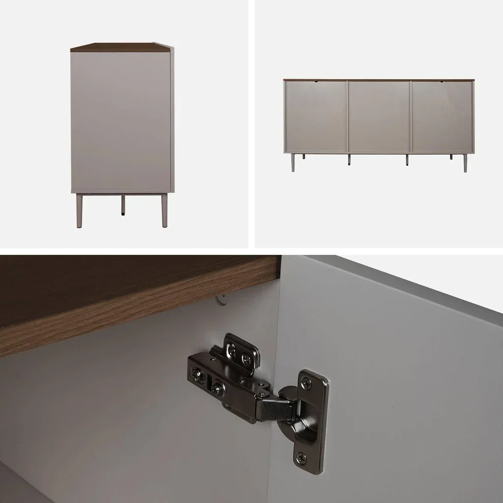 Aparador industrial 3 portas madeira metal 150 cm Ashton