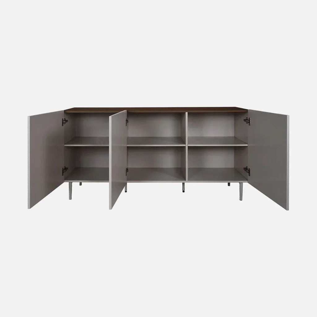 Aparador industrial 3 portas madeira metal 150 cm Ashton