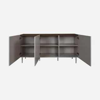 Aparador industrial 3 portas madeira metal 150 cm Ashton